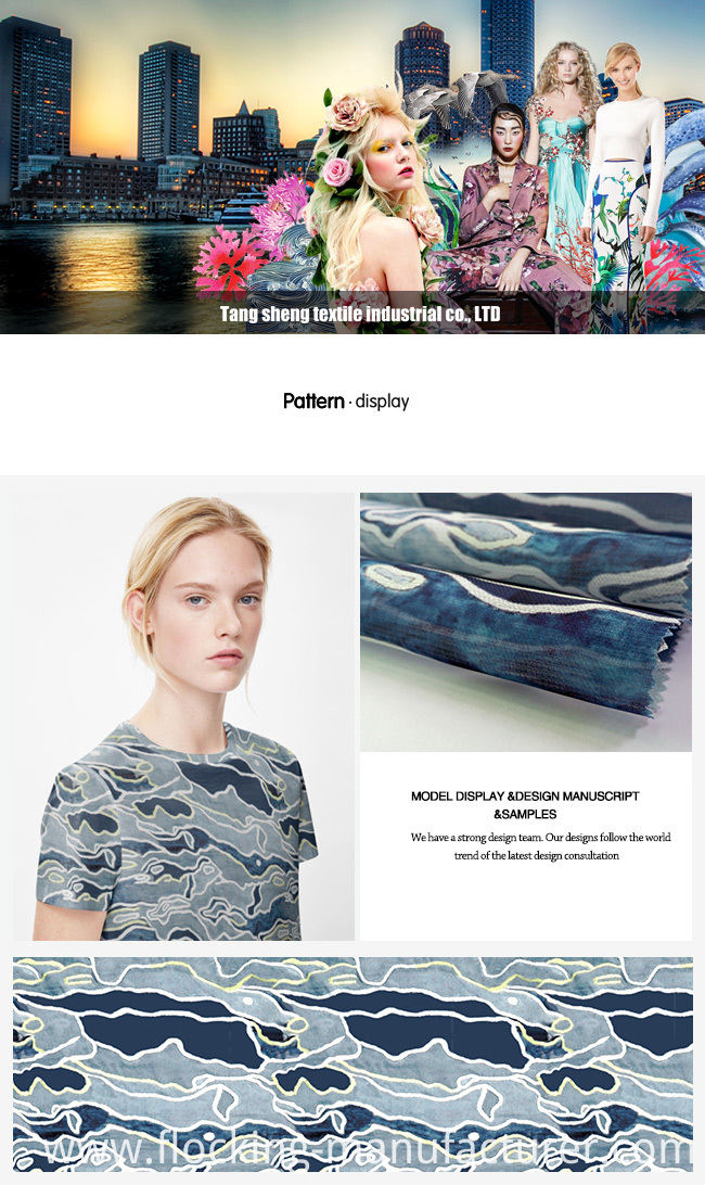 Cloud Design Digital Printed Garment Organza Fabric